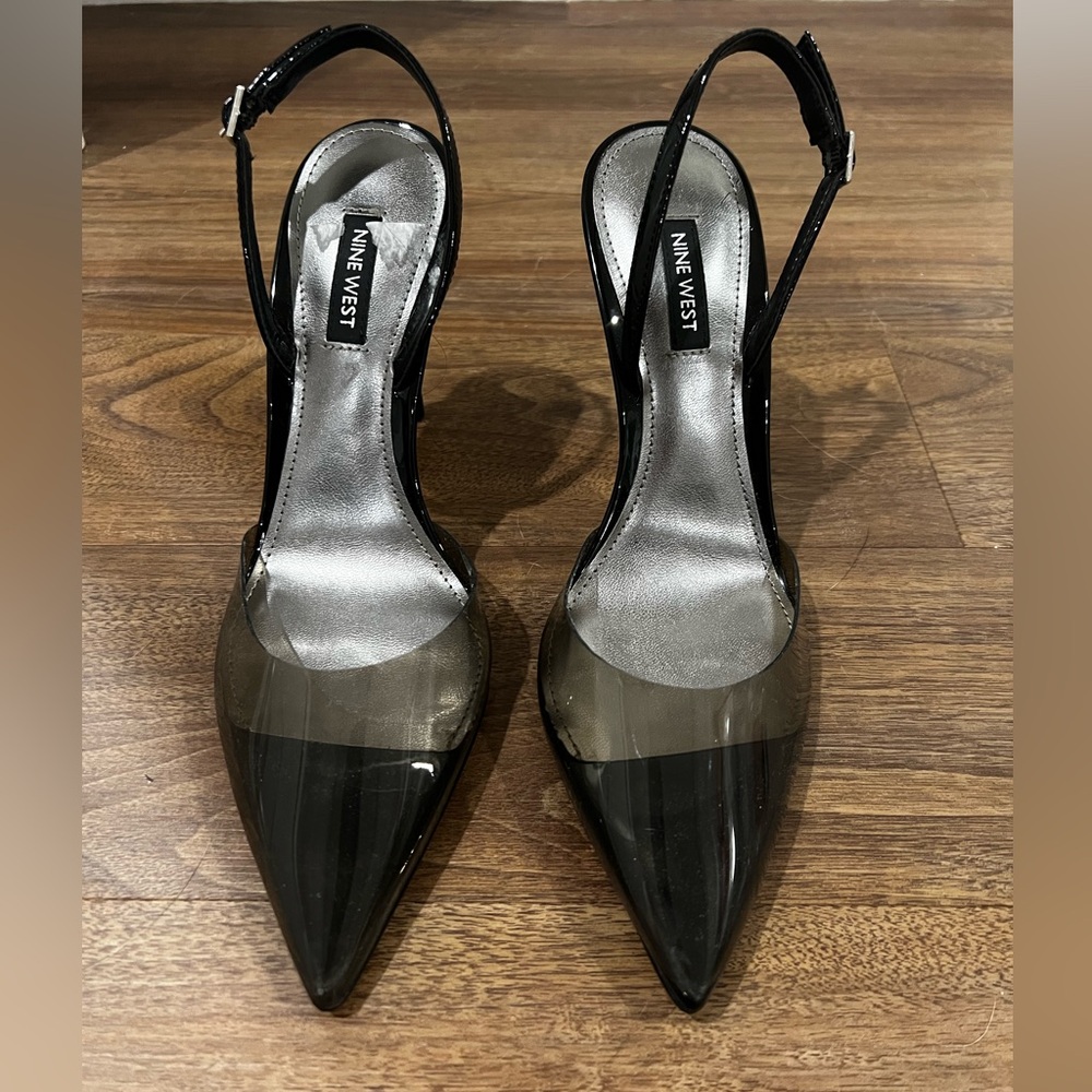 NWOT Nine West plexi slingback heel, size 7.5